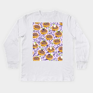 Blueberry pie pattern. Kids Long Sleeve T-Shirt